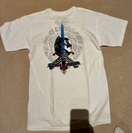 Powell Peralta T-Shirt White, Skull Graphic, Summer Style
