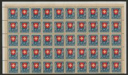 1921 : Pro Juv. Nr. J20 im 50-er Bogen ** KP 1250.--