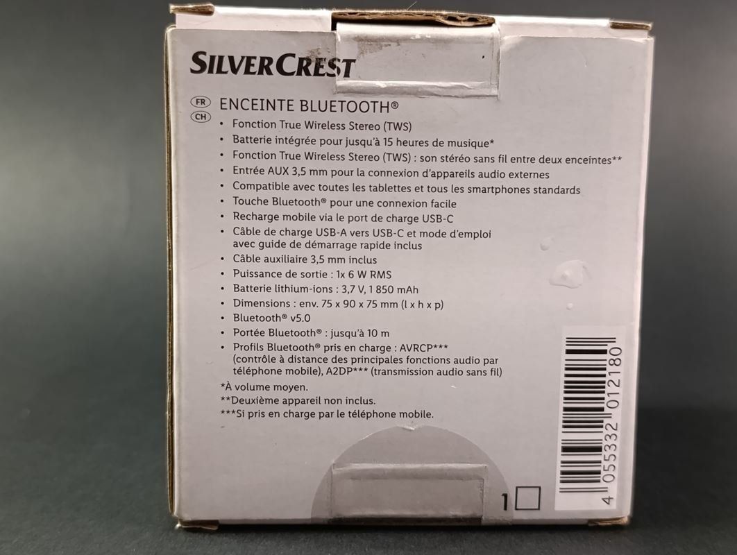 SilverCrest Haut-parleurs: SILVERCREST Enceinte Bluetooth grise – D'occasion à Thielle par Plusvalue_Neuchatel 3