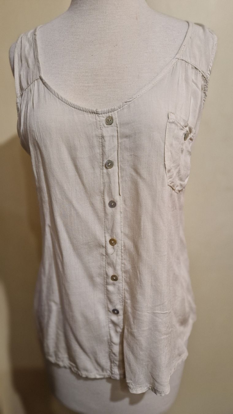 Tops: Leichtes Sommertop, beige, Knöpfe, Gr. L – Neu (gemäss Beschreibung) aus Oberengstringen von Sheera7