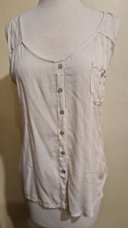 Leichtes Sommertop, beige, Knöpfe, Gr. L