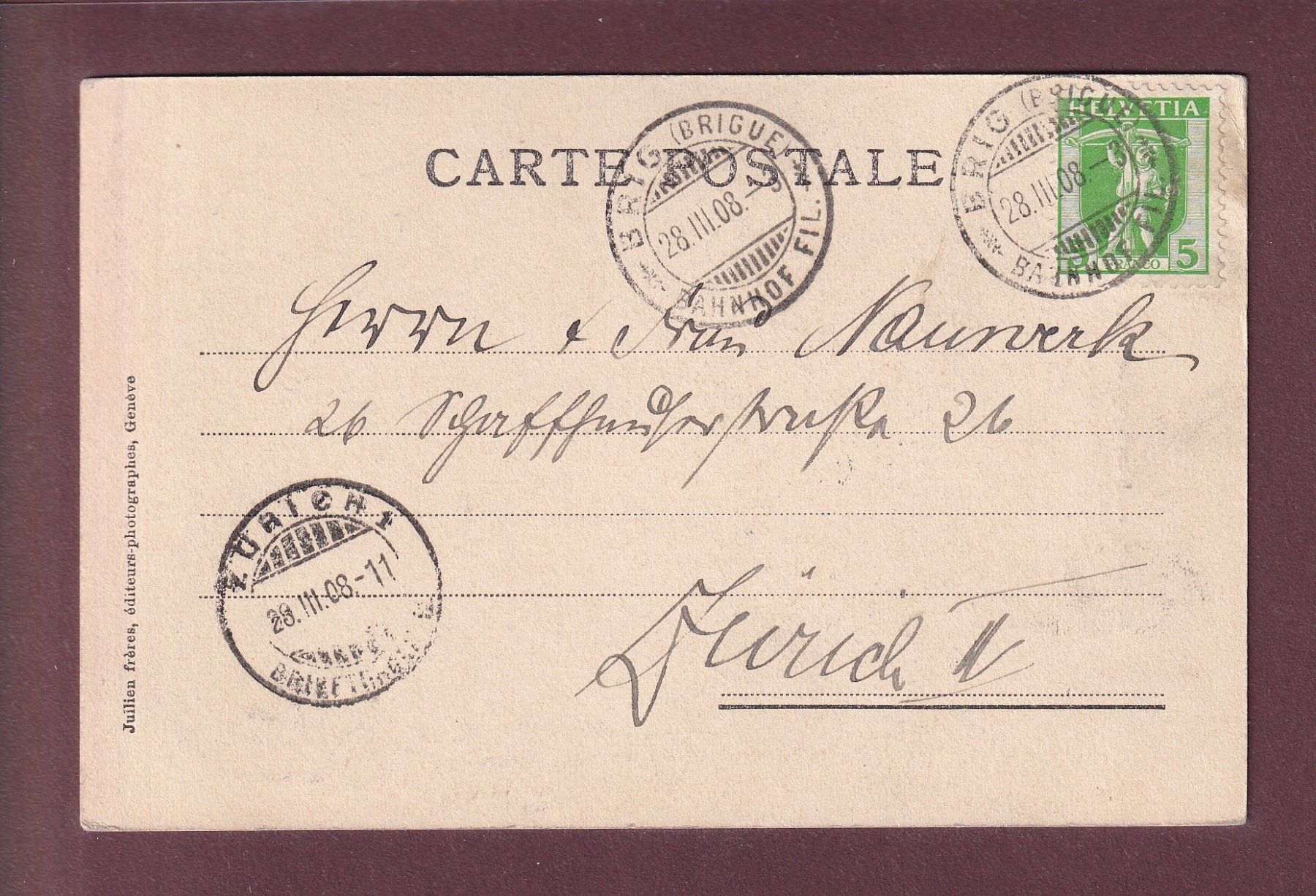 Cartes postales: CHAMPERY - Le Calvaire - 1908 – D'occasion à Pully par nicecards 1