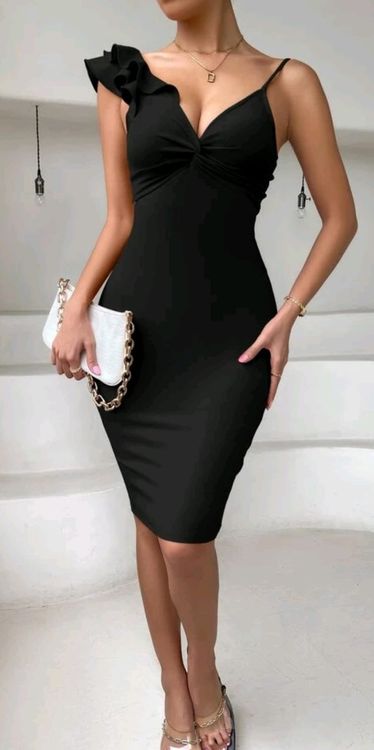 LACOZY 2-teiliges Damen-Outfit – Figurbetontes Midi-Kleid & Bauchfreies Crop Top | Strick-Set Langärmelig