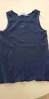 Sommer Tanktop, Grösse 98/104 Dunkelblau, Gerippt mit Knöpfe