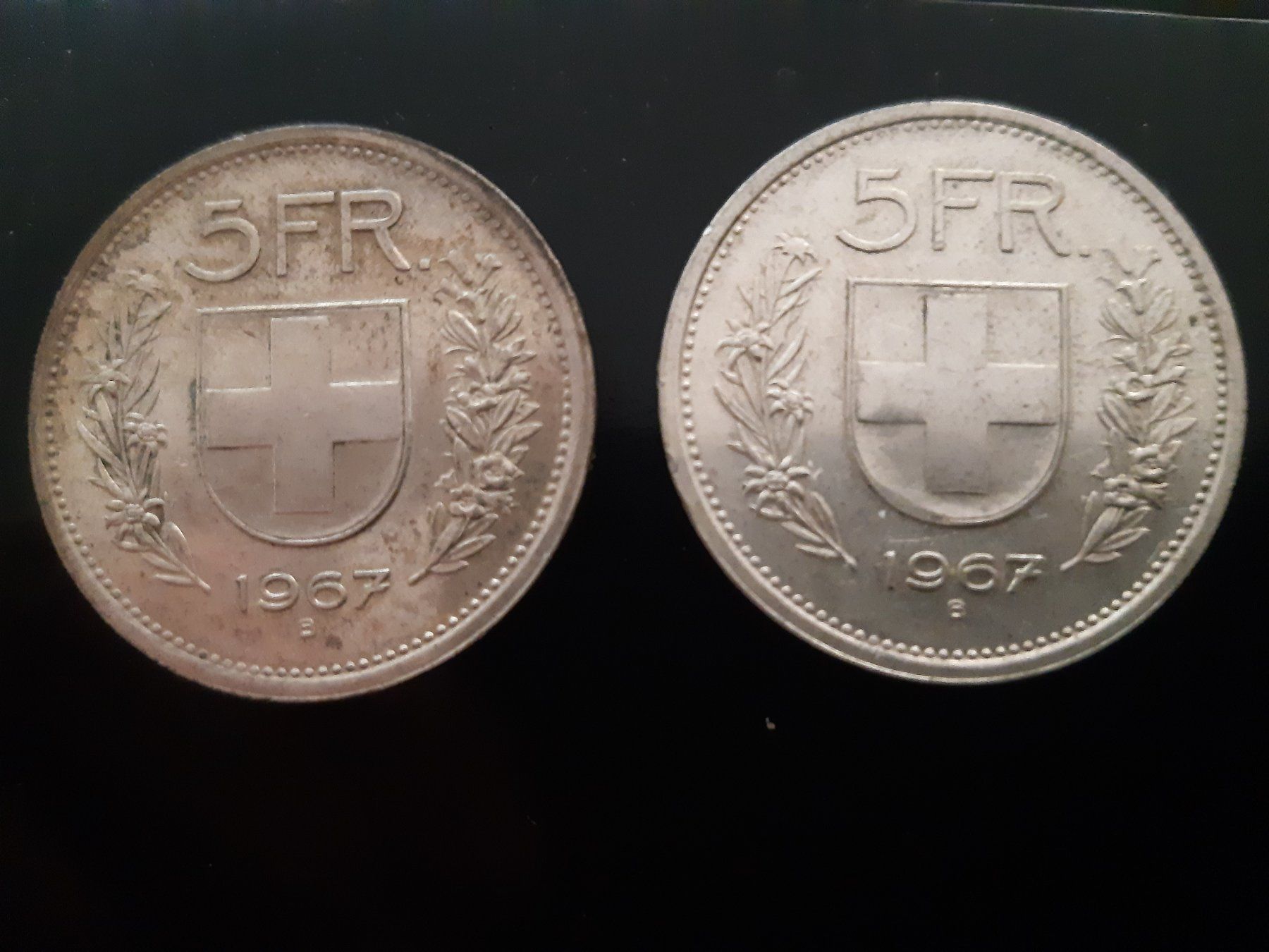 Metalli preziosi: Schweiz, 2 x 5 Fr , 1967 , Erh. s.scan – Usato da Caslano venduto da Enrico15