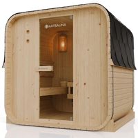 Outdoor Fasssauna BARI L mit Ofen (6kW) - 180x185x194cm