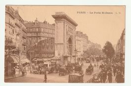 Alte Postkarte PARIS La Porte St-Denis, 25.03.1921