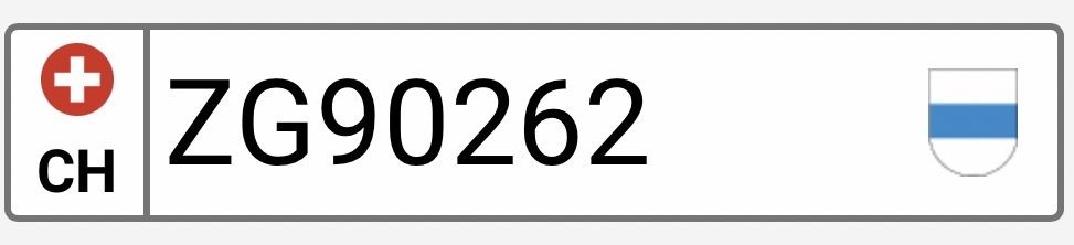Ecriteaux: Kontrollschild ZG 90262 – D'occasion à Menzingen par Sellano45