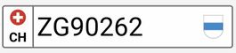 Kontrollschild ZG 90262