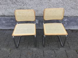 Gebrauchte  Freischwinger Stühle Holz Geflecht Made Italia
