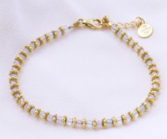 "1001 Nacht". Aquamarin. Armband. Silber 925-Vergoldet