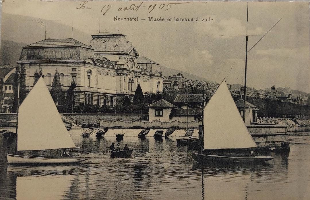 Cartoline postali: NEUCHÂTEL - Musée et bateaux à voile - 1905 – Usato da Delémont venduto da Domdom1