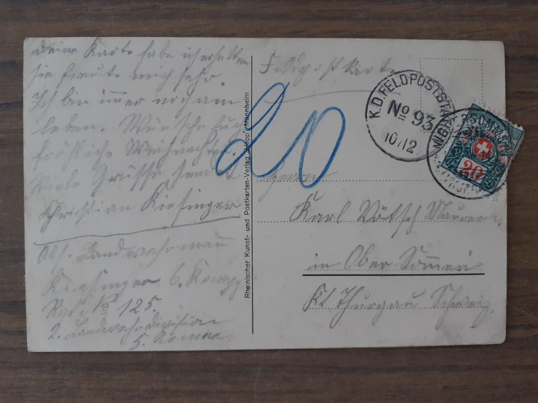 Cartoline postali: Ansichtskarte 1. Weltkrieg In Treue fest – Usato da Mörschwil venduto da antiksalon 2