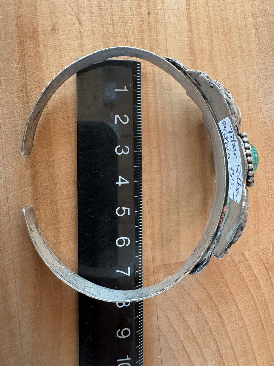 Bracciali & Braccialetti: Armreif aus Tibetsilber und Malachit – Nuovo (secondo la descrizione) da Rümlang venduto da BoutiqueMonique16 3