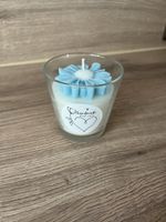Kerze mit Blume, handgemacht