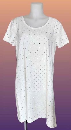 Weisses Sommerkleid mit schwarzen Punkten Gr. L/XL NEU
