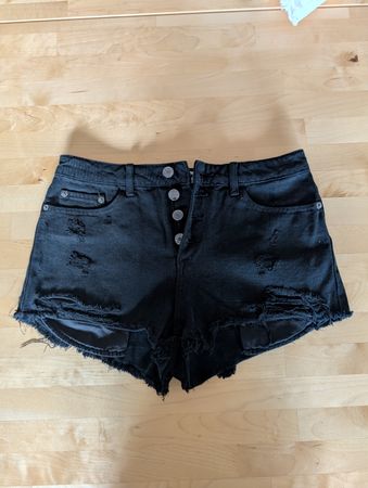 Kurze Jeans Shorts Damen Schwarz Grösse 36 