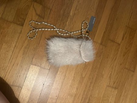 Mini Bag, NEU, Weisses Fell, Goldkette