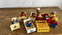 LEGO Duplo Vintage Betten Kommode Menschen Bett Wiege Möbel