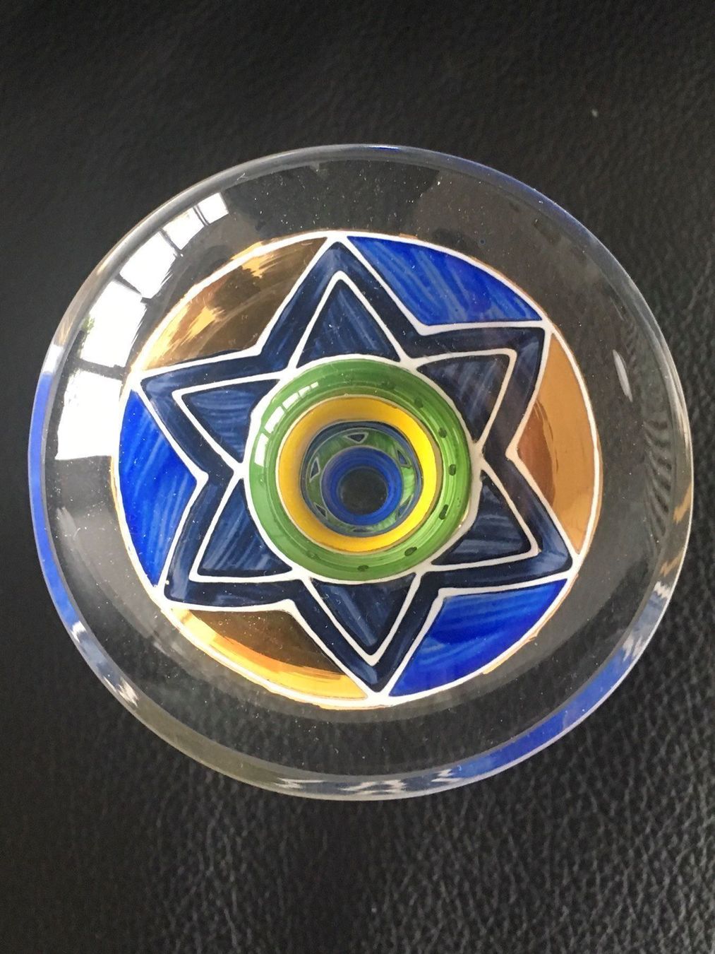 Portacandele: Handgemalter Glas Kerzenständer – Usato da Basel venduto da citystore 1