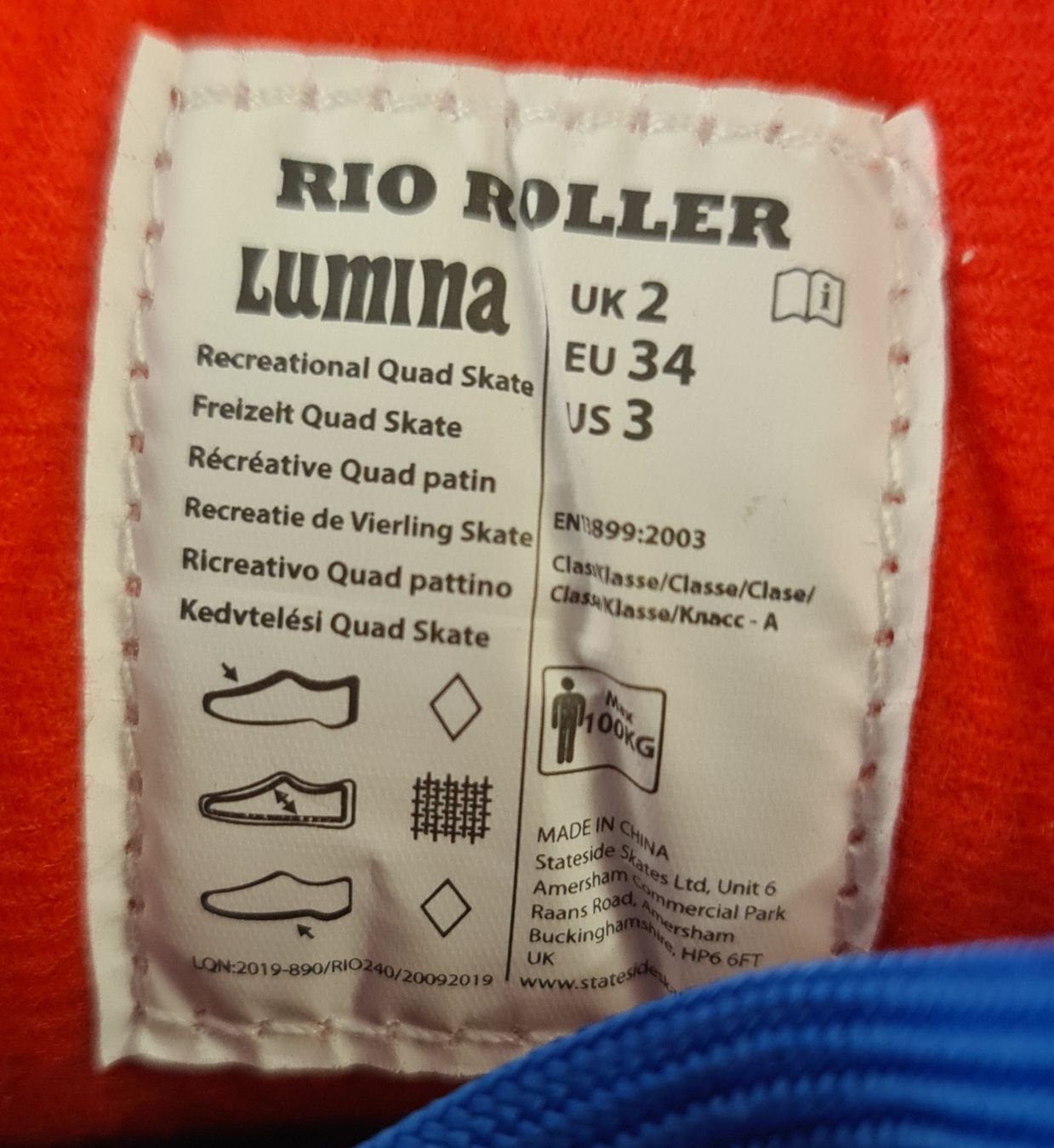 Rio Roller Inline-Skating & Rollschuhe: Patins a roulette, neuf, Rio, taille 34 – Neu und originalverpackt aus Sugiez von factorysportoutlet 4