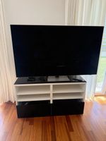 TV Lowboard schwarz weiss mit Ablagefächern und Schubladen