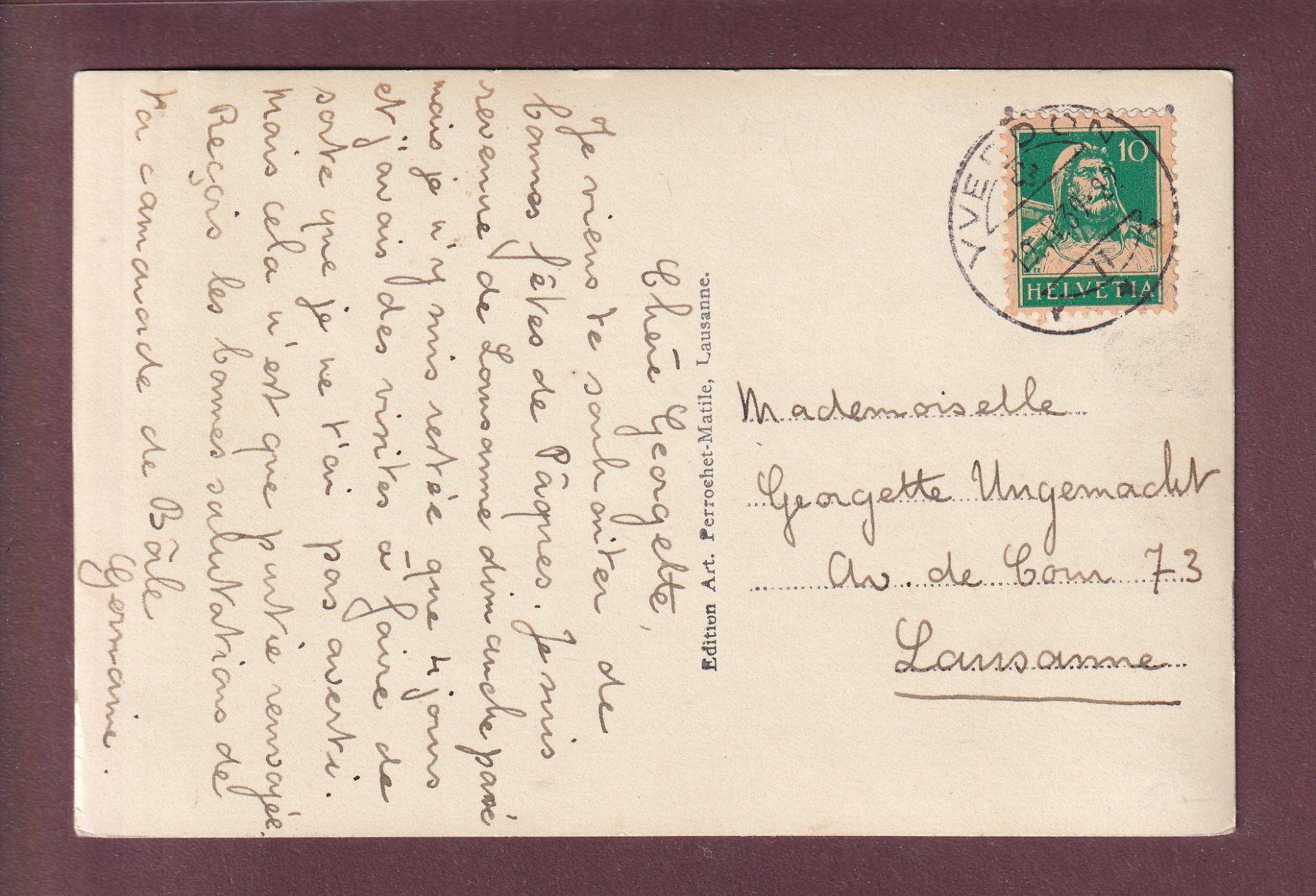 Cartoline postali: YVERDON - Le Canal - 1930 – Usato da Pully venduto da nicecards 1