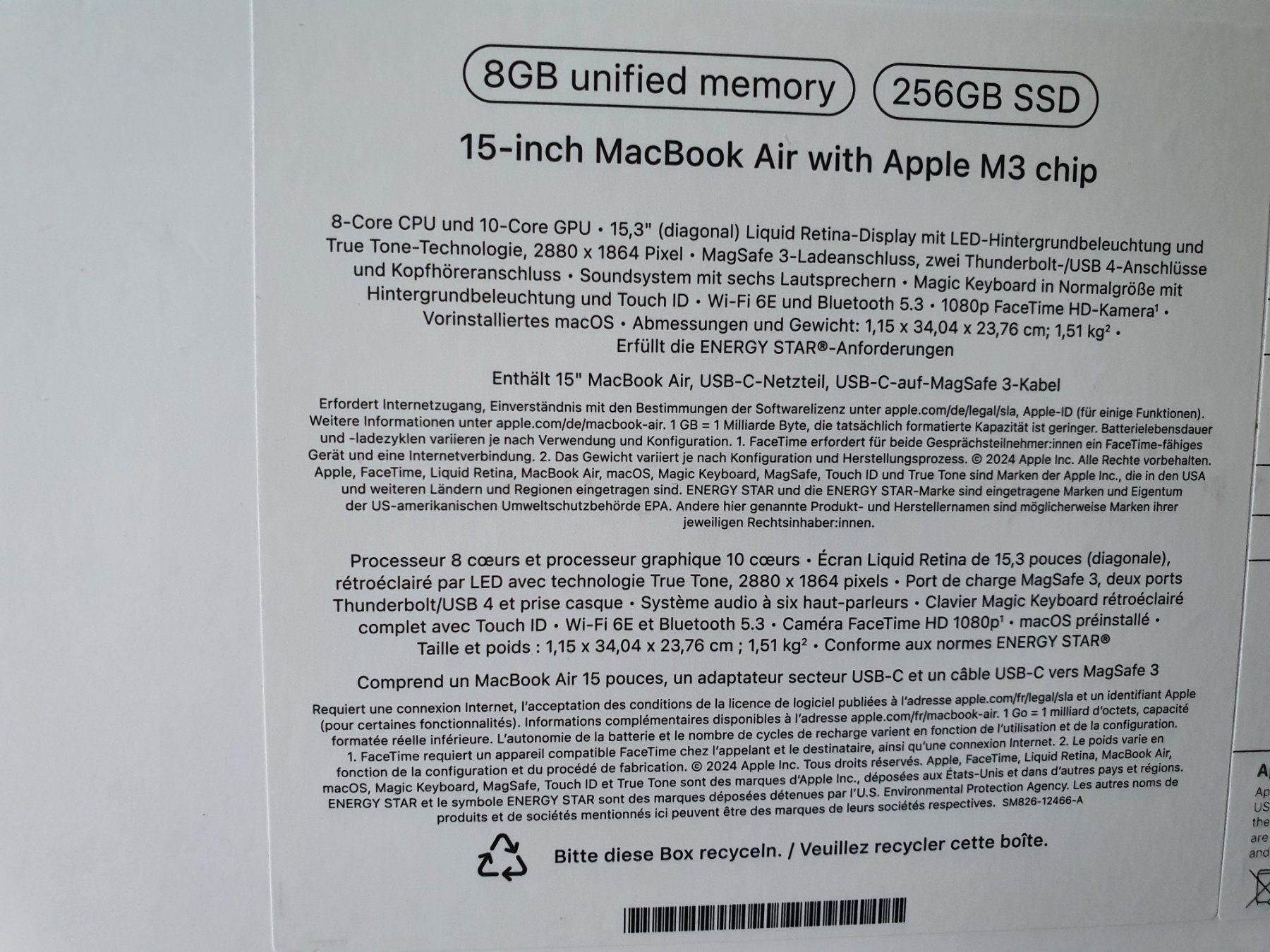 Apple Notebook: MacBook Air M3 2024 - 15" NEU – Nuovo e nell'imballaggio originale da Rheinfelden venduto da Astoria91 6