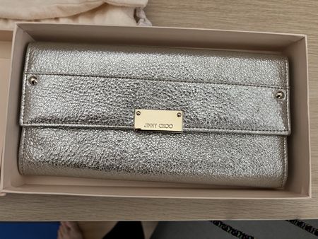Jimmy Choo Silver Clutch - full set!