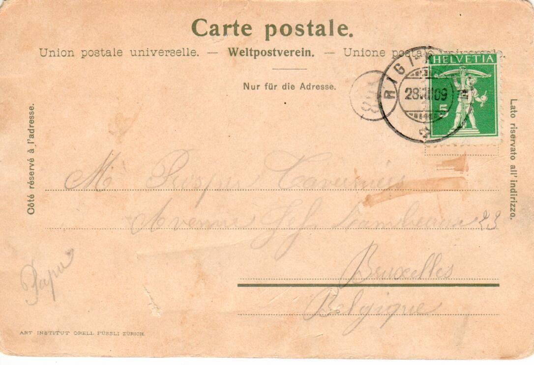 Ansichtskarten: Rigi 1909 – Gebraucht aus Wolhusen von Curver9 1