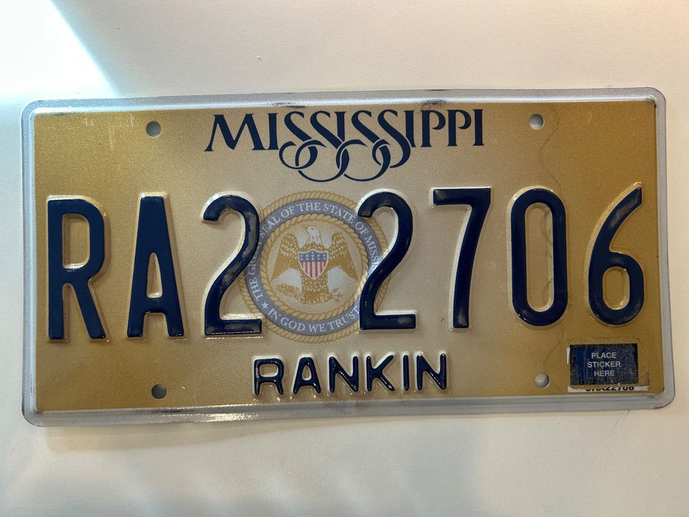 🇺🇸 U.S. Autoschild, Mississippi RA2 2706 - ORIGINAL (Gebraucht) in ...