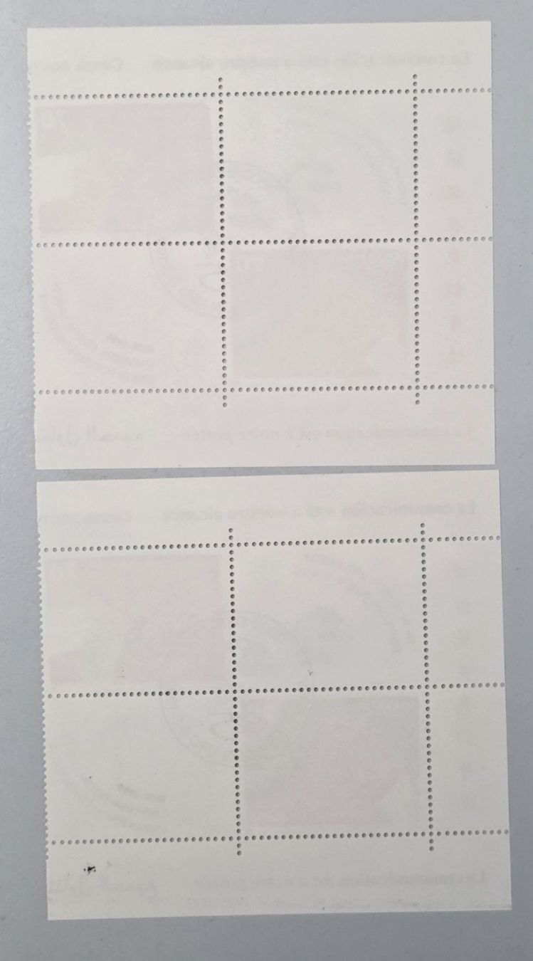 Tutti i francobolli: 2x Briefmarken-Teil - Block, Union Postale, Bern, 1999 – Usato da Luzern venduto da Kartenansicht 1
