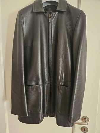 Donna Karan Lederjacke mit Innenfutter  schwarz