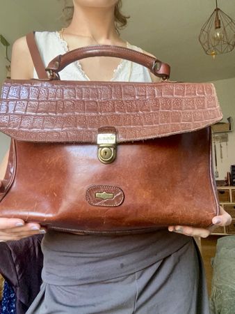 Leather Handbag Cross-body Brown Vintage