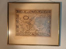 Bild mit alter Weltkarte