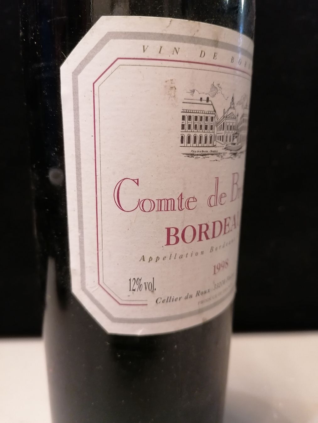 Vino: Vin rouge Comte de Brémond Bordeaux 1998 – Nuovo (secondo la descrizione) da Genève venduto da Leboucheoreilles 3