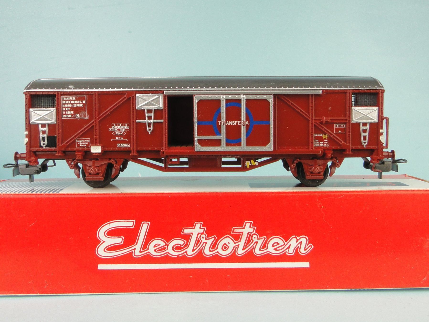 Modellini di ferrovie: Electrotren 1450 H0 Transfesa Güterwagen – Usato da Bülach venduto da cann11 1
