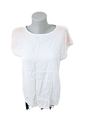 T-Shirt Gr. M CORTEFIEL Weiss mit Rosa Deko neuw.