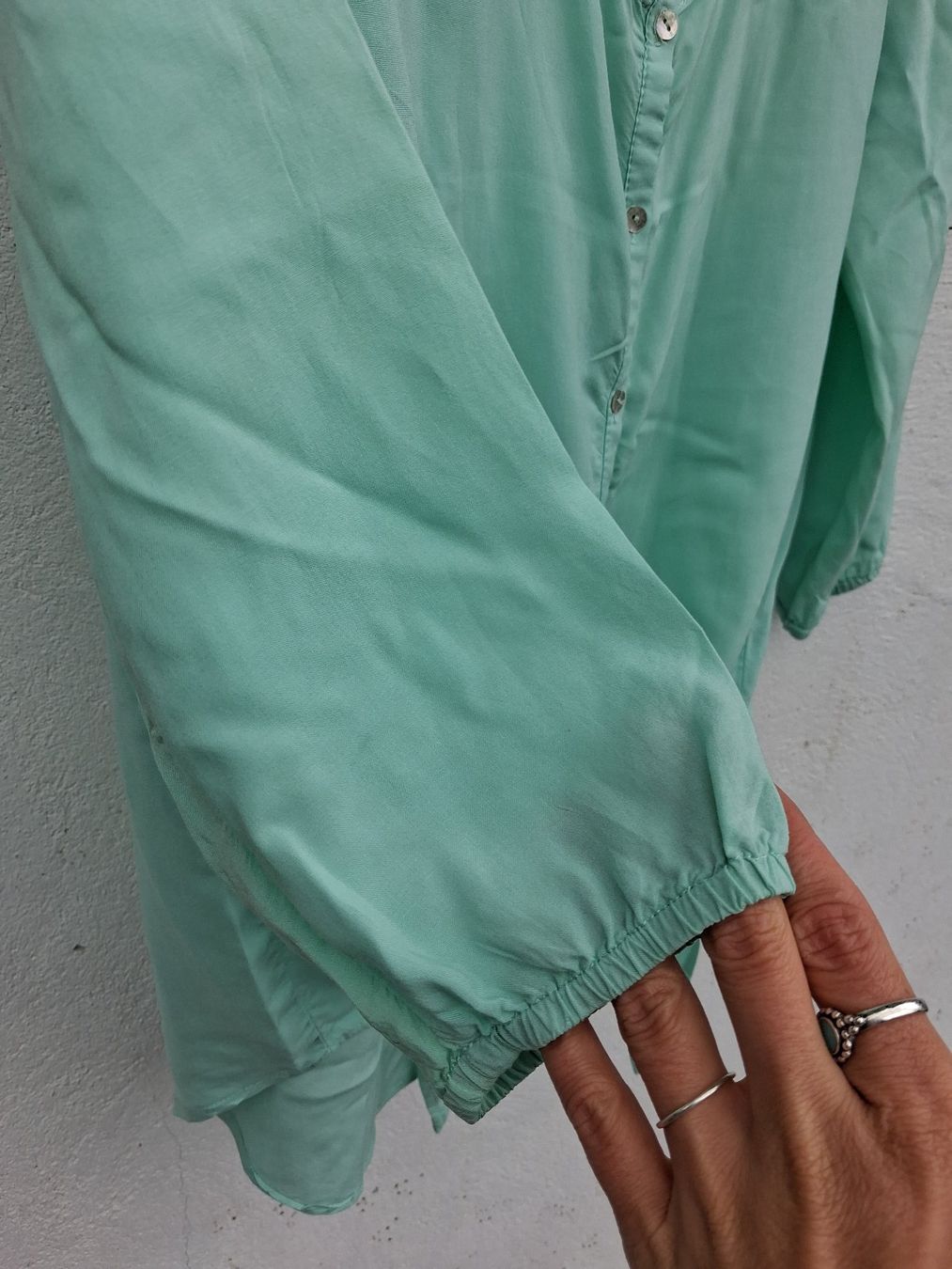 Pull&Bear Camicette: Pull&Bear Bluse mintgrün Grösse L, neuwertig – Nuovo (secondo la descrizione) da Wald ZH venduto da e8e 4