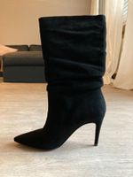 Stiefel schwarz Veloursleder Grösse 39