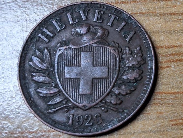 Tutti le monete: 2 Rappen 1926 - Selten! – Usato da Münchenstein venduto da purbach1 4