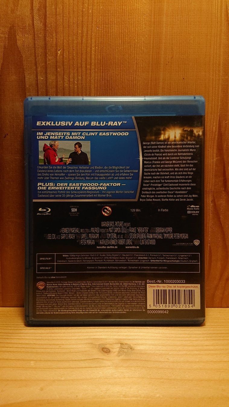 Tutti i DVDs: HEREAFTER Blu-Ray mit Matt Damon – Usato da Wilderswil venduto da Exebub 1