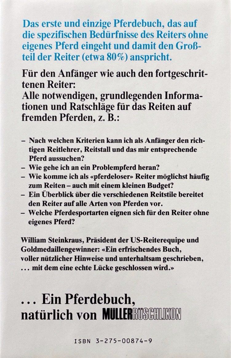Bücher: Perfektes Reiten auf fremden Pferden – Neu und originalverpackt aus Sarnen von Livres 1