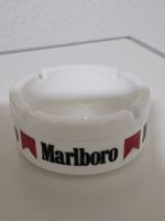Vintage Marlboro Aschenbecher Weiss Rot Keramik Werbeartikel