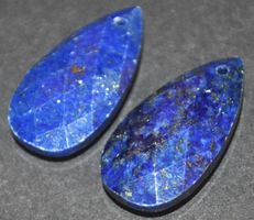 Anhänger Set gelocht L-8513 – 1 Paar Lapislazuli 13x25mm bei