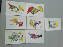 Postkarten Set 7 Motive Kinder Weltreise gebraucht