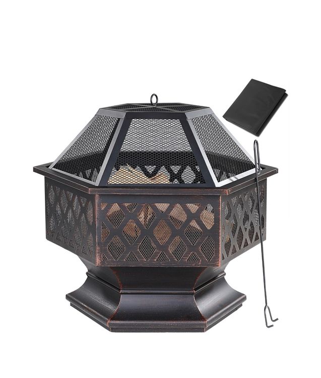 Feuerkorb 55x40 Cm Mit Funkenschutz - Robuste Feuerschale Für Garten & Terrasse