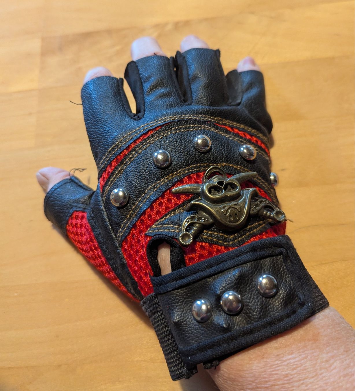 Guanti & manicotti: Halbfinger Biker-Handschuhe mit Totenkopf – Usato da Goldingen venduto da hafner-motos 2