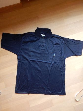 klassisches T-shirt Poloshirt dunkelblau Baumwolle wie NEU
