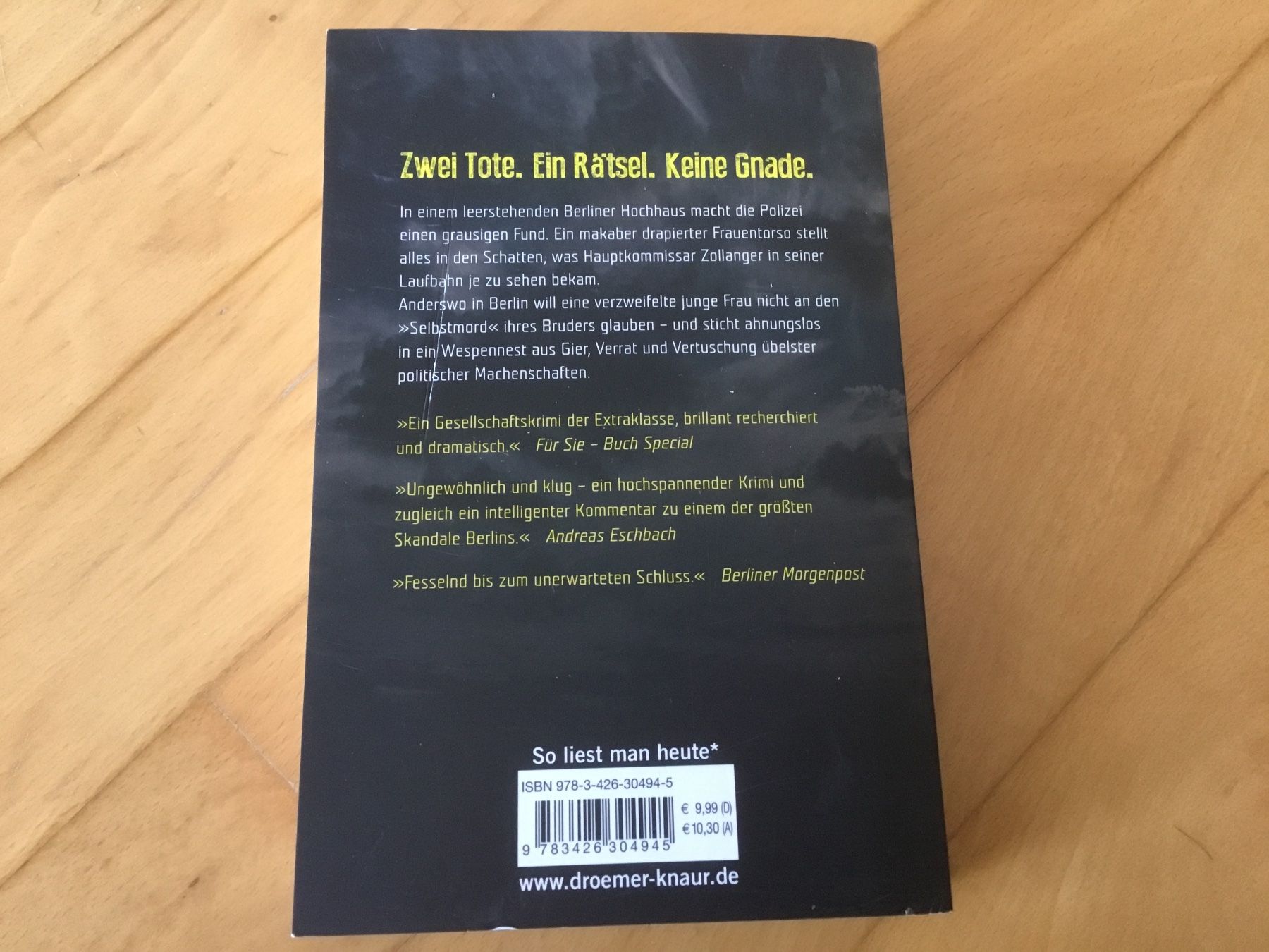 Livres: Wolfram Fleischhauer - Torso, Kriminalroman – D'occasion à Kerzers par Georges3210 1